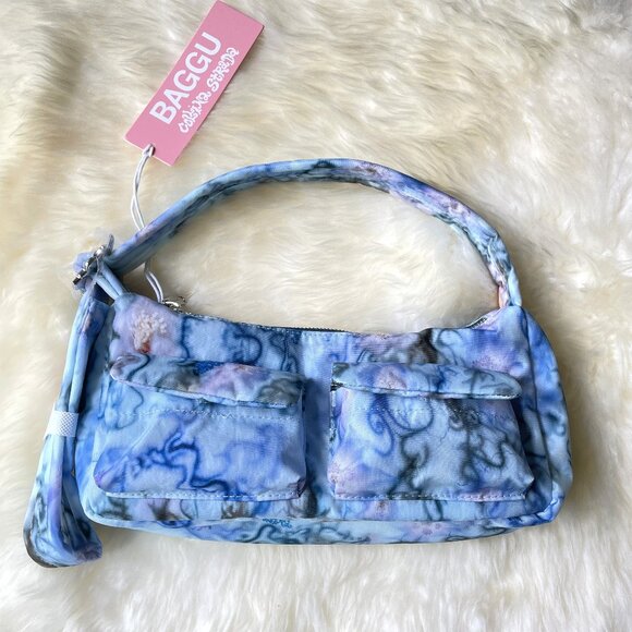 BAGGU Handbags - BAGGU x Collina Strada - NWT Cargo Shoulder Bag - Blue Thorns